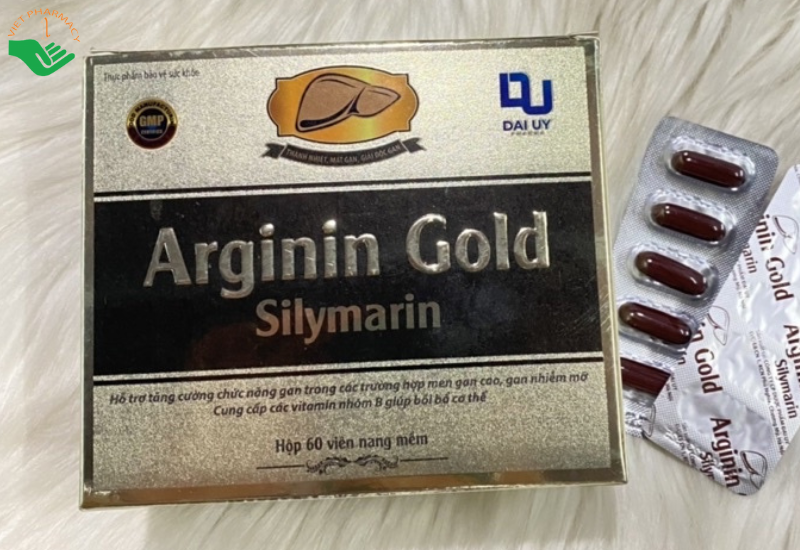 Viên uống Arginin Gold Silymarin hỗ trợ tăng cường chức năng gan, giải độc gan (Hộp 6 vỉ x 10 viên)