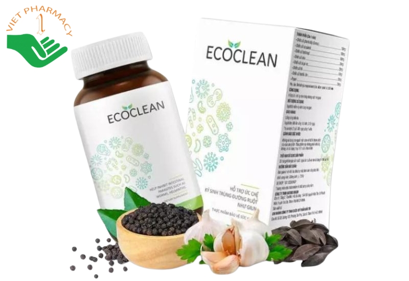 Viên uống Ecoclean hỗ trợ tiêu diệt ký sinh trùng đường ruột (Hộp 20 viên)