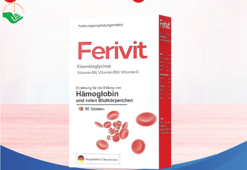 Viên uống Ferivit hỗ trợ bổ sung sắt, hỗ trợ khả năng tạo máu (Hộp 3 vỉ x 10 viên)