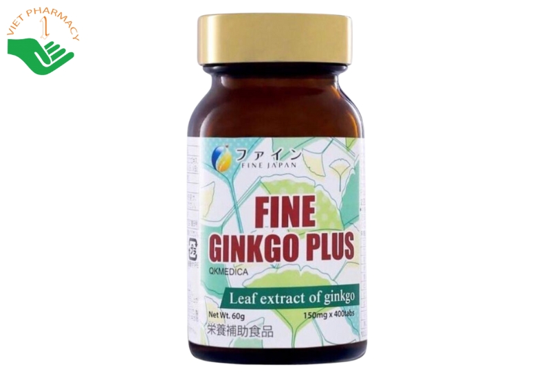 Viên uống FINE GINKGO PLUS hỗ trợ giúp tăng cường tuần hoàn máu não (Hộp 400 viên)