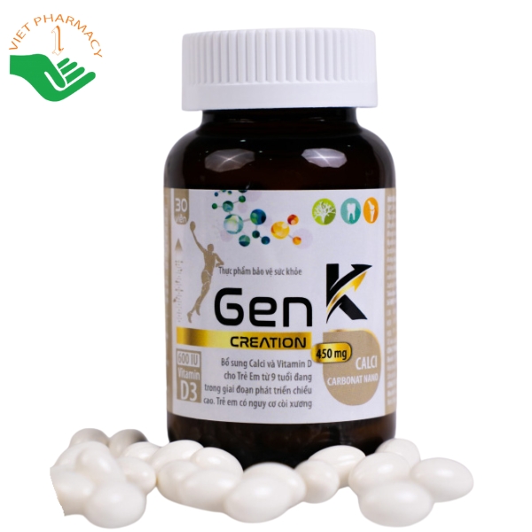 Viên uống Gen K hỗ trợ giảm nguy cơ loãng xương và thúc đẩy chiều cao (Combo 2 Hộp x 30 Viên)