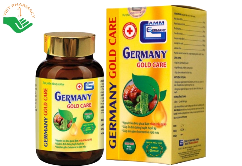 Viên uống Germany Gold Care giúp hỗ trợ điều trị tiểu đường và ổn định huyết áp (Hộp 30 viên)