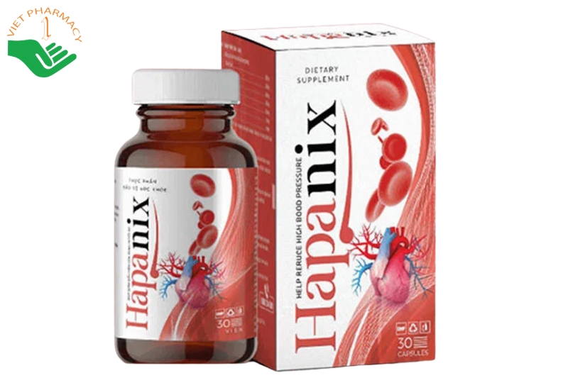 Viên uống Hapanix hỗ trợ cho người cao huyết áp và giảm cholesterol máu (Hộp 30 viên)