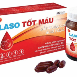 Viên uống Laso Tốt Máu hỗ trợ bổ sung sắt, giảm nguy cơ thiếu máu do thiếu sắt (Hộp 1 lọ x 30 viên)