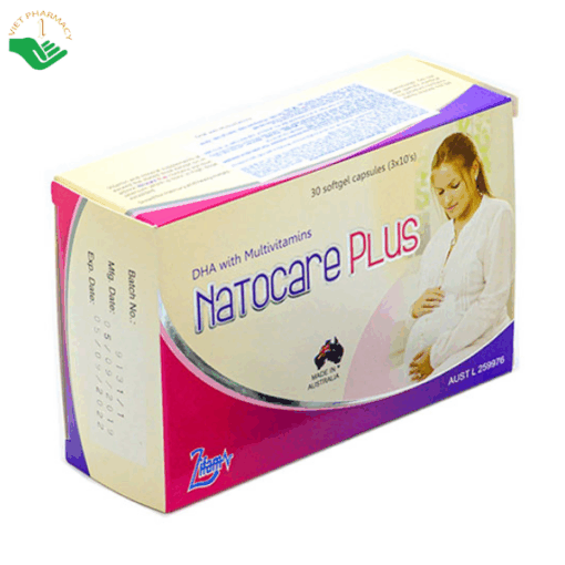 Viên uống Natocare Plus hỗ trợ bổ sung vitamin và khoáng chất (Hộp 3 vỉ x 10 viên)