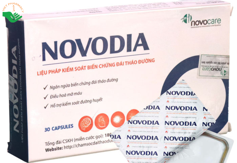Viên uống Novodia Novopharm hỗ trợ kiểm soát đường huyết (Hộp 2 vỉ x 15 viên) 