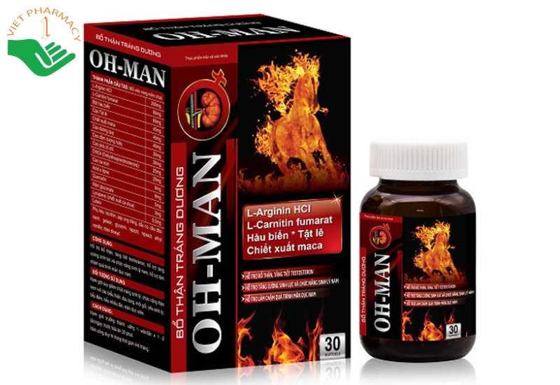 Viên uống OH-MAN hỗ trợ bổ thận và tăng cường chức năng sinh lực cho nam giới (Hộp 30 viên)