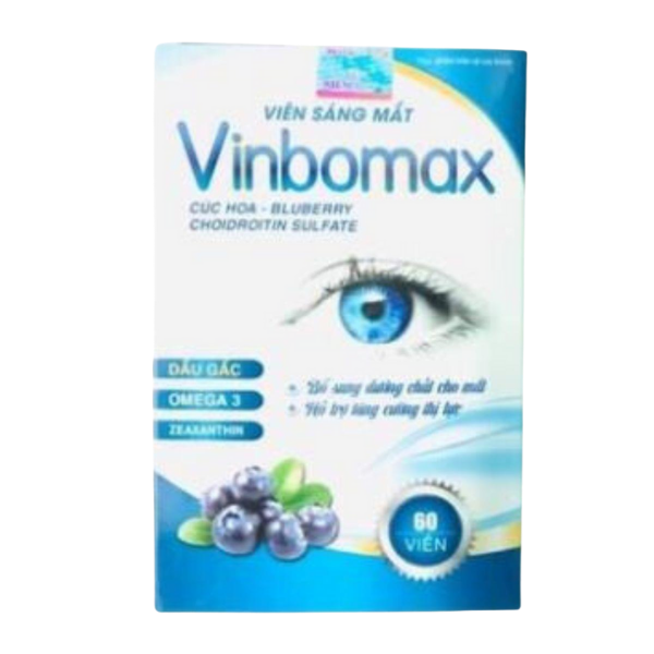 Viên uống Vinbomax cải thiện thị lực, giảm khô mỏi mắt (Hộp 1 lọ 60 viên)