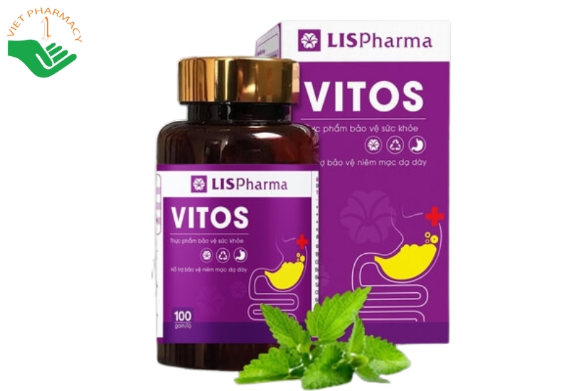 Viên uống Vitos hỗ trợ cải thiện trào ngược và viêm loét dạ dày (Hộp 100g)