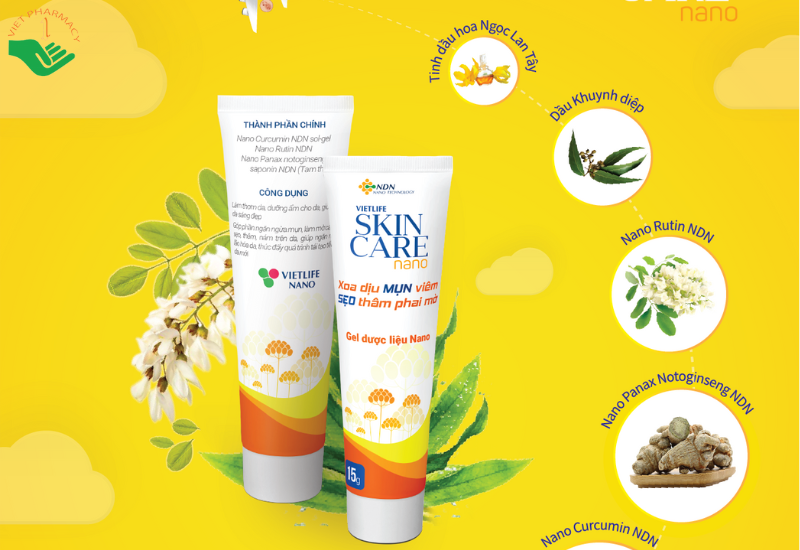  Vietlife Skincare Nano hỗ trợ làm mờ các vết sẹo
