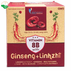 Vitamin 8B With Ginseng + Linhzi hỗ trợ giúp tăng cường sức khỏe (Hộp 10 vỉ x 10 viên)