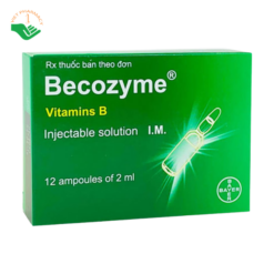 Becozyme Vitamins B Bayer phòng ngừa và điều trị thiếu vitamin nhóm B (Hộp 12 ống x 2ml)