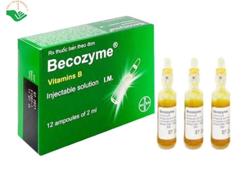 Becozyme Vitamins B Bayer phòng ngừa và điều trị thiếu vitamin nhóm B (Hộp 12 ống x 2ml)