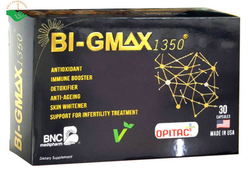Bi-Gmax 1350 làm đẹp, chống lão hóa, bảo vệ gan (Hộp 3 vỉ x 10 viên)