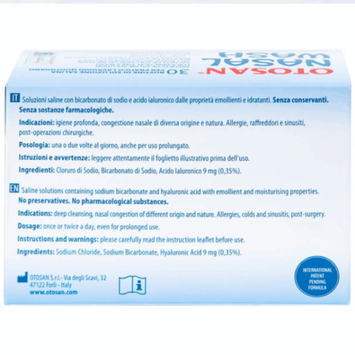 Bộ sản phẩm rửa mũi OTOSAN NASAL WASH loại bỏ dư thừa chất nhầy, chất ô nhiễm không khí (30 gói)
