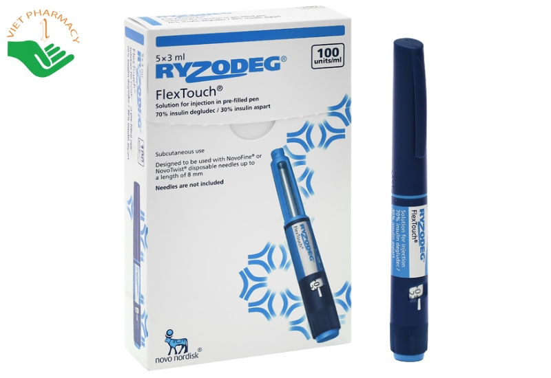 Bút tiêm Ryzodeg FlexTouch 100Units/ml điều trị đái tháo đường (Hộp 5 Cây x 3ml)