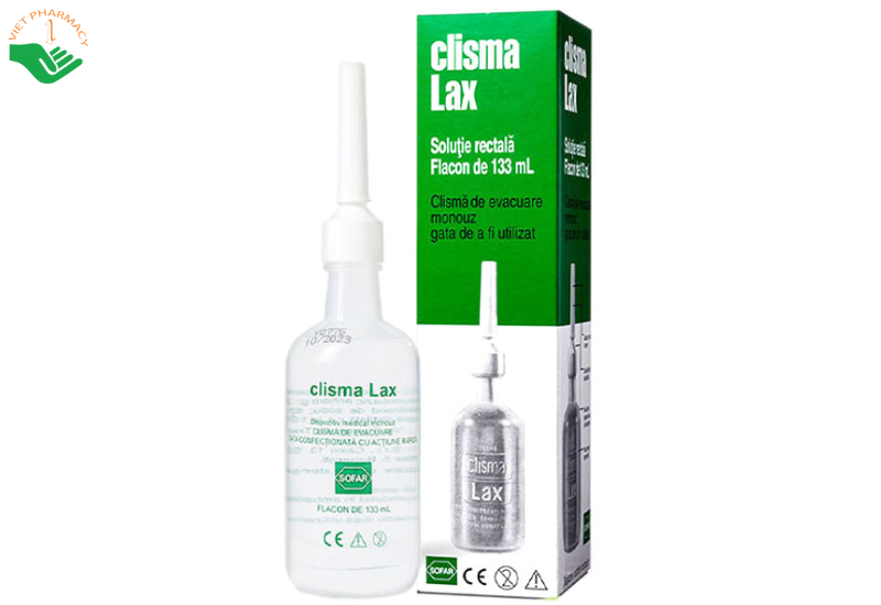 Clisma Lax điều trị ngắn hạn khi táo bón, làm sạch đại tràng (Chai 133ml)