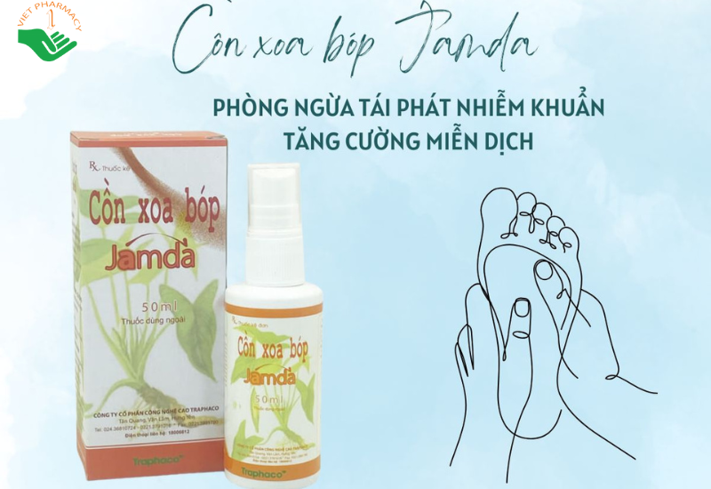 Cồn xoa bóp Jamda Traphaco điều trị đau nhức các khớp xương cơ gân bắp thịt, đau lưng, mõi gối (50ml)