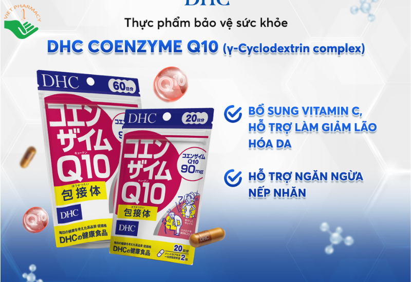  DHC Coenzyme Q10 bổ sung các chất chống oxy hóa vitamin C, coenzyme Q10 cho cơ thể (20 viên)