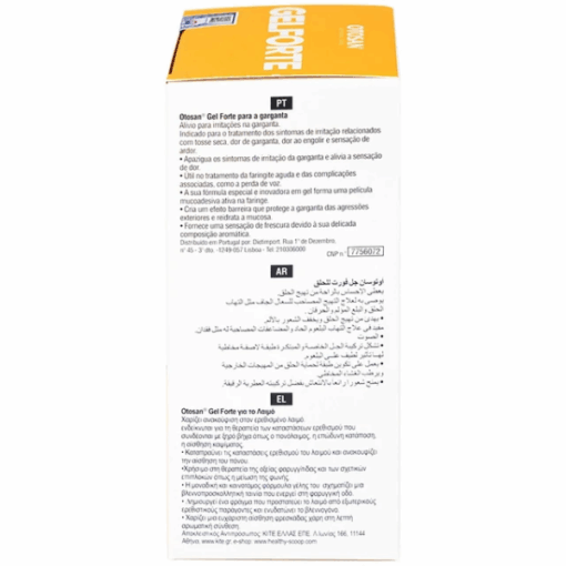 Gel ngậm họng Otosan Throat Gel Forte hỗ trợ làm dịu đau rát, khô họng, khàn tiếng; giúp giảm ho (hộp 14 gói)