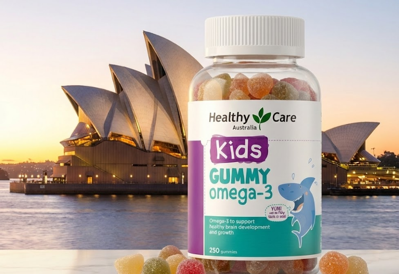 Kẹo dẻo Úc Gummy Omega-3 Healthy Care (250 Viên)
