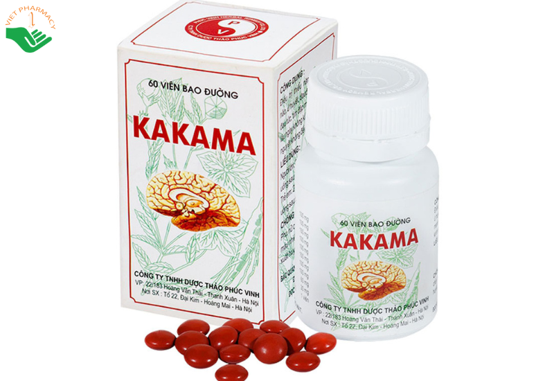 Kakama điều trị thiểu năng tuần hoàn não, ứ huyết, đau đầu (Hộp 60 viên)