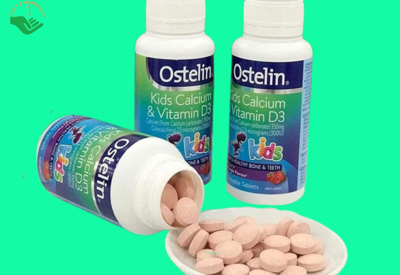 Ostelin Kids Vitamin D & Calcium viên bổ sung Canxi và Vitamin D cho bé (Chai 90 viên)