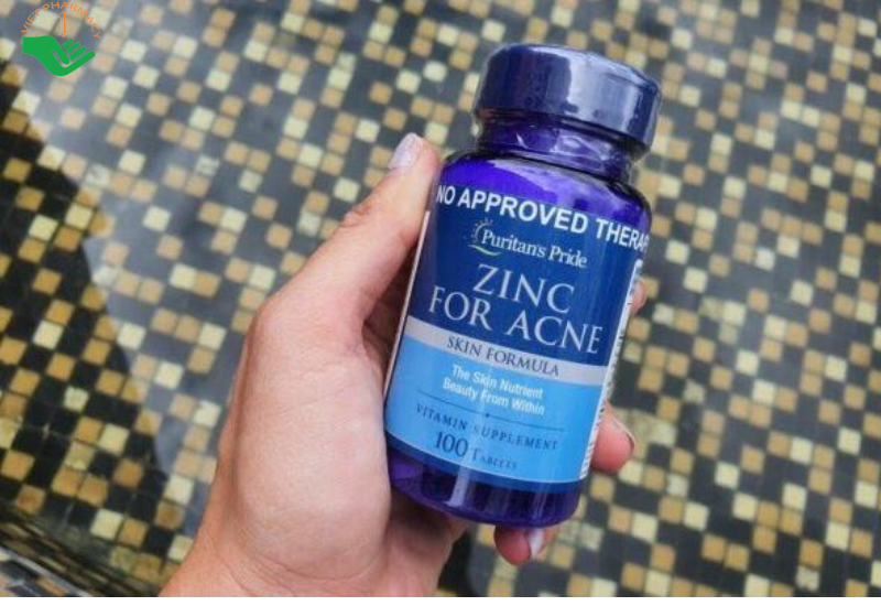 Puritan's Pride Zinc For Acne bổ sung kẽm, hỗ trợ trị mụn (100 viên)