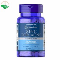 Puritan's Pride Zinc For Acne bổ sung kẽm, hỗ trợ trị mụn (100 viên)