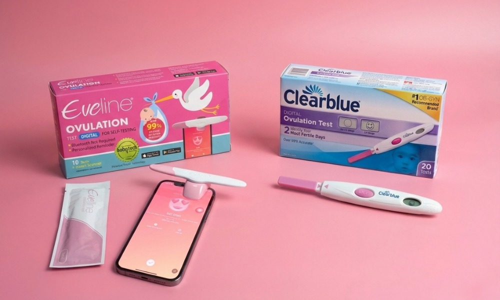 Que thử rụng trứng điện tử Eveline Care và ClearBue là hai thương hiệu nổi bật nhất hiện nay 