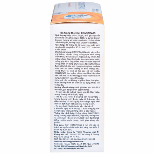 Sản phẩm nhuận tràng CONSTIPASS điều hòa ruột một cách tự nhiên (hộp 20 gói)