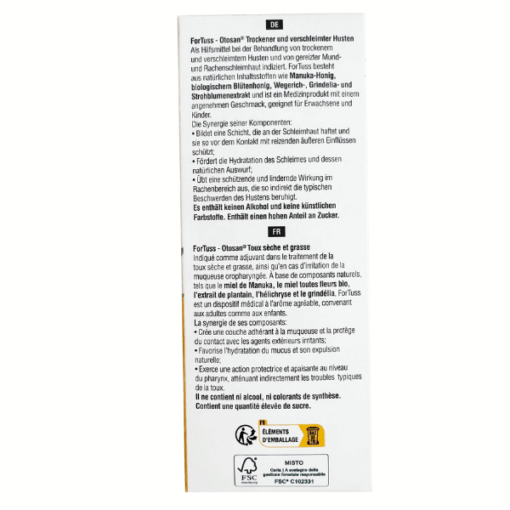 Siro ho Fortuss Otosan Syrup hỗ trợ làm dịu cơn ho hiệu quả, bảo vệ niêm mạc (chai 150ml)