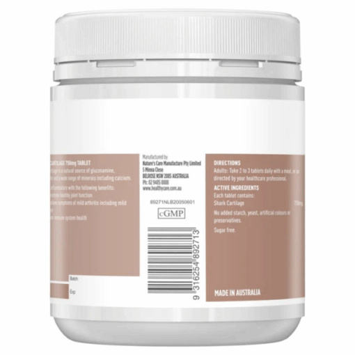 Sụn vi cá mập HEALTHY CARE tăng cường chức năng khớp khỏe mạnh (Hũ 750MG)