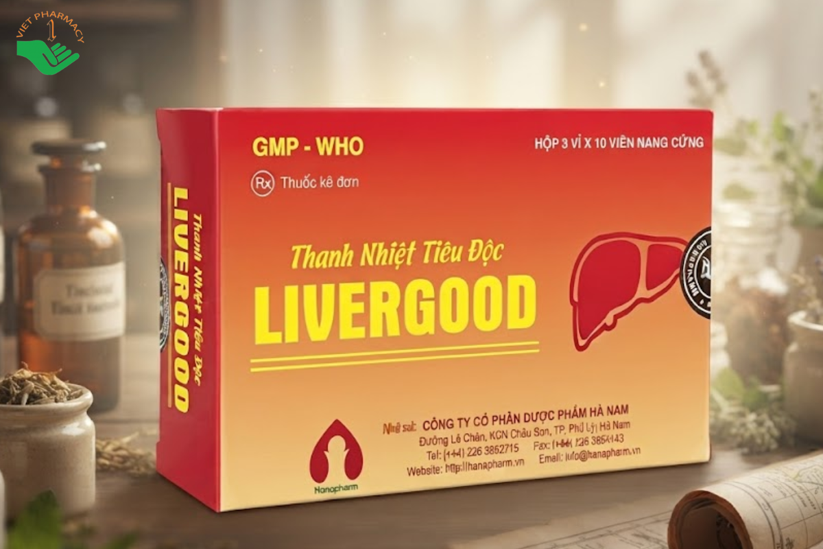 Thanh nhiệt tiêu độc LiverGood hỗ trợ cải thiện chức năng gan, giảm chán ăn, mệt mỏi (Hộp 3 vỉ x 10 viên)