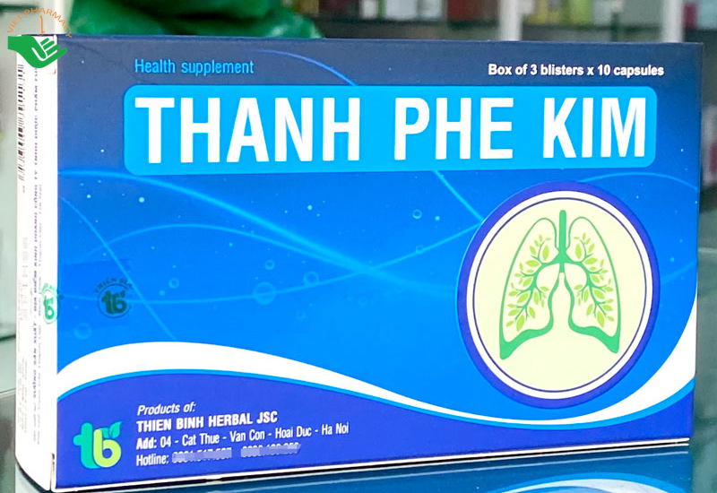 Thanh Phế Kim hỗ trợ bổ phế, hỗ trợ giảm ho, tiêu đờm (Hộp 3 vỉ x 10 viên)
