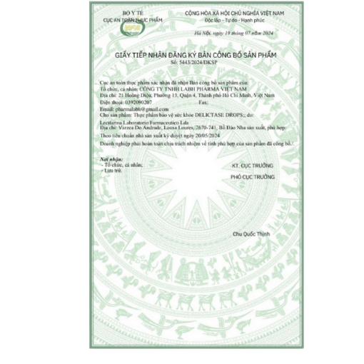 Thực phẩm bảo vệ sức khỏe: DELICTASE DROPS cải thiện tiêu hóa giúp giảm các triệu chứng không dung nạp lactose (lọ 15ml)