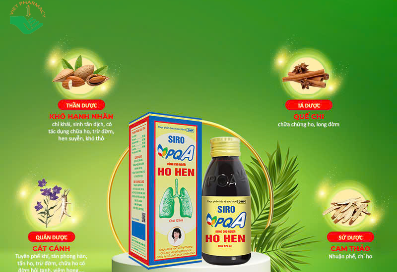 Thực phẩm bảo vệ sức khoẻ Siro PQA - Dùng cho người Ho hen (125ml)