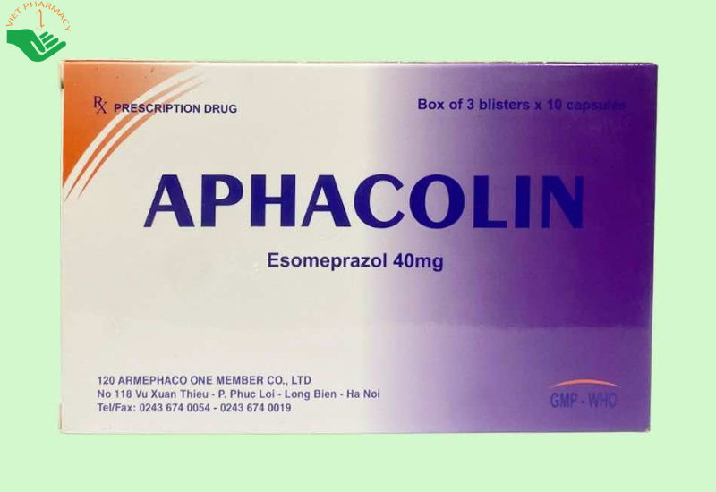 Thuốc Aphacolin 40mg điều trị viêm loét dạ dày (Hộp 3 vỉ x 10 viên)