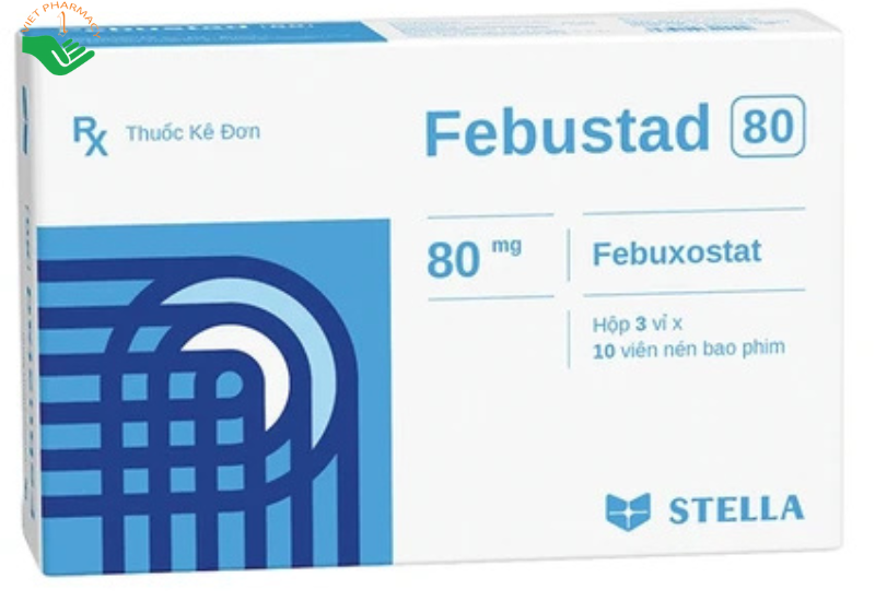 Thuốc Febustad 80 Stella điều trị tăng acid uric huyết mạn tính (3 vỉ x 10 viên)