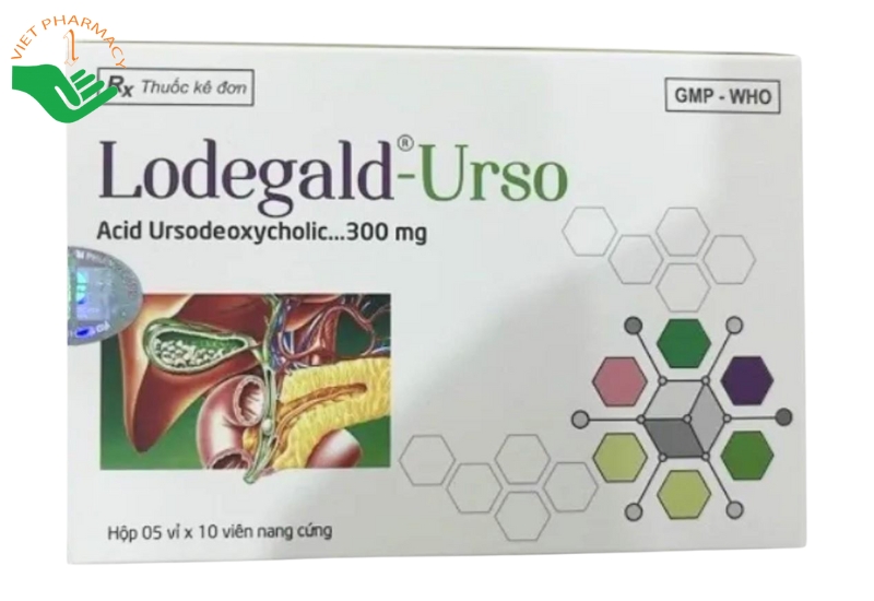 Thuốc Lodegald-Urso 300mg điều trị sỏi mật và cải thiện chức năng gan (Hộp 5 vỉ x 10 viên)