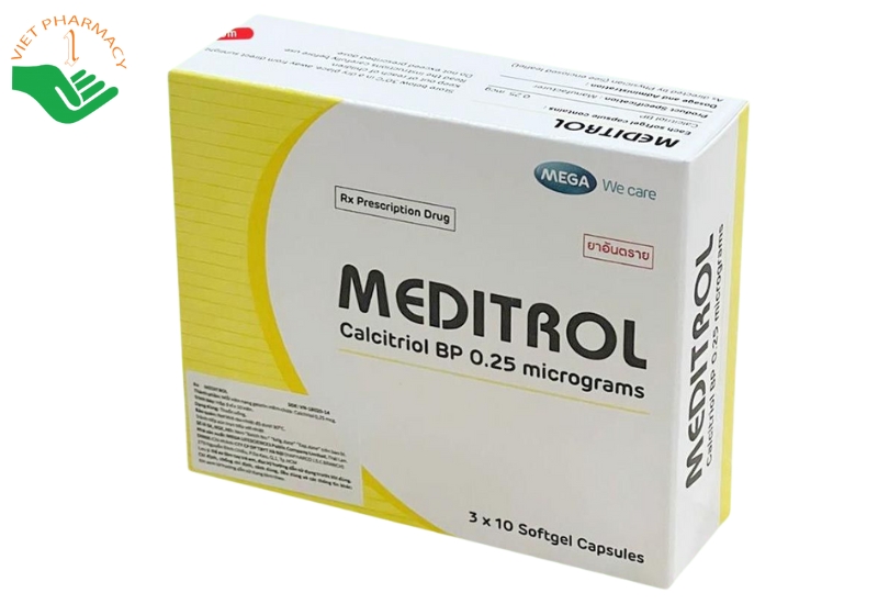 Thuốc Meditrol 0.25mcg MEGA điều trị chứng loãng xương (Hộp 3 vỉ x 10 viên)