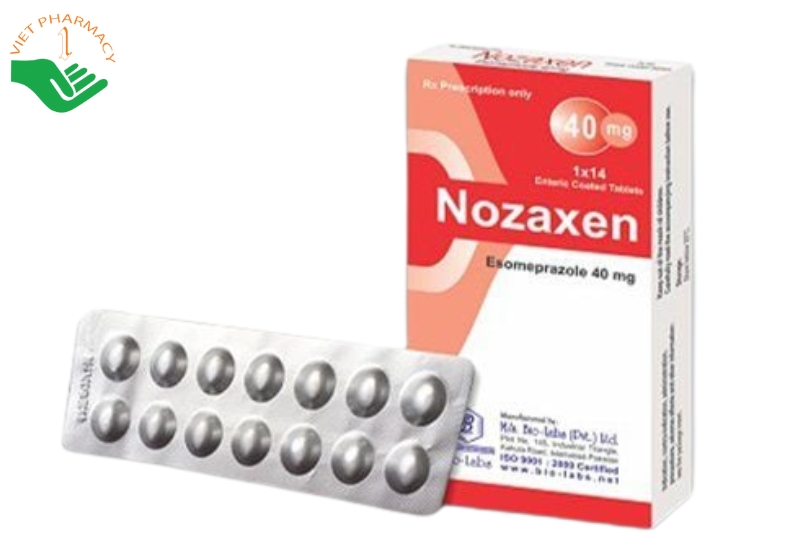 Thuốc Nozaxen 40mg điều trị viêm loét dạ dày và trào ngược dạ dày (Hộp 1 vỉ x 14 viên)