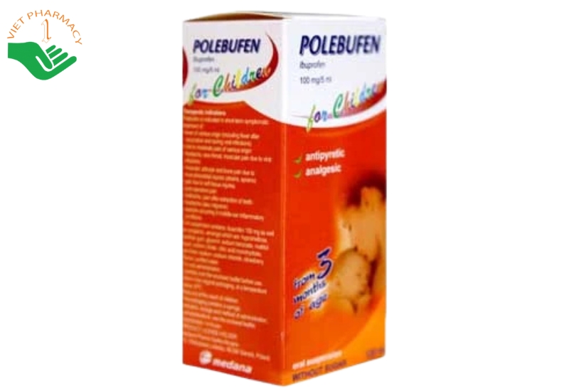 Thuốc Polebufen giảm đau và hạ sốt cho trẻ (Hộp x 1 Lọ 120ml)