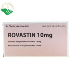 Thuốc Rovastin 10mg điều trị tăng lipid máu hoặc rối loạn lipid máu (Hộp 3 vỉ x 10 viên)
