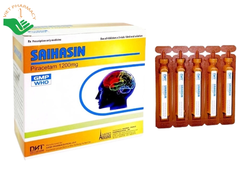 Thuốc Saihasin 1200mg điều trị đau đầu, chóng mặt và thiếu máu não (Hộp 4 vỉ x 5 ống)