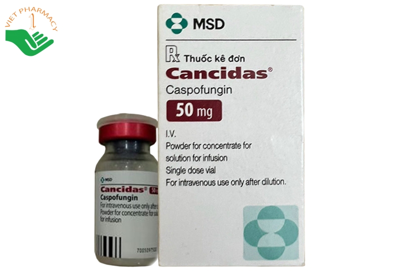 Thuốc tiêm Cancidas 50mg điều trị các nhiễm nấm (Hộp 1 lọ)