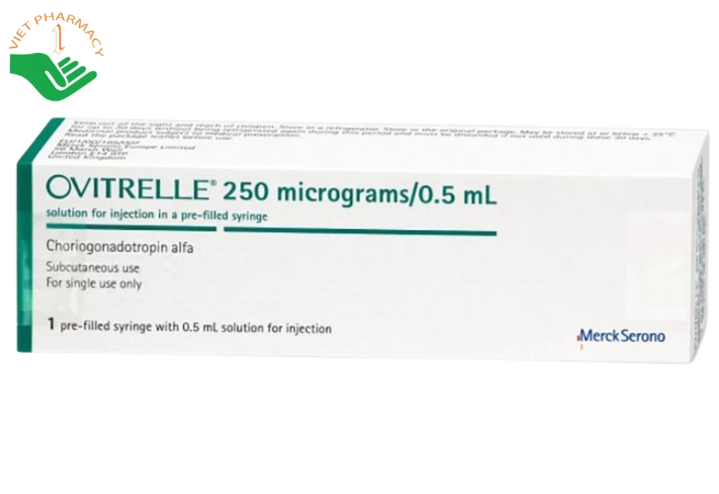 Thuốc tiêm Ovitrelle 250 micrograms/0,5 ml kích thích rụng trứng (Hộp 1 ống tiêm)