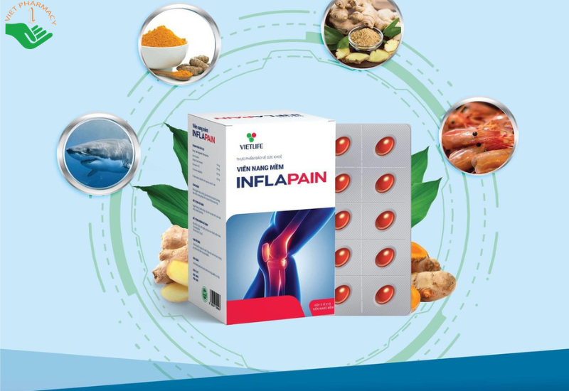 Thuốc Vietlife Inflapain  giúp giảm các triệu chứng viêm khớp, thoái hóa khớp (Hộp 3 vỉ x 10 viên)