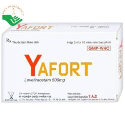 Thuốc Yafort Levetiracetam 500mg điều trị cơn động kinh cục bộ và cơn co cứng co giật toàn thể (Hộp 3 vỉ x 10 viên)