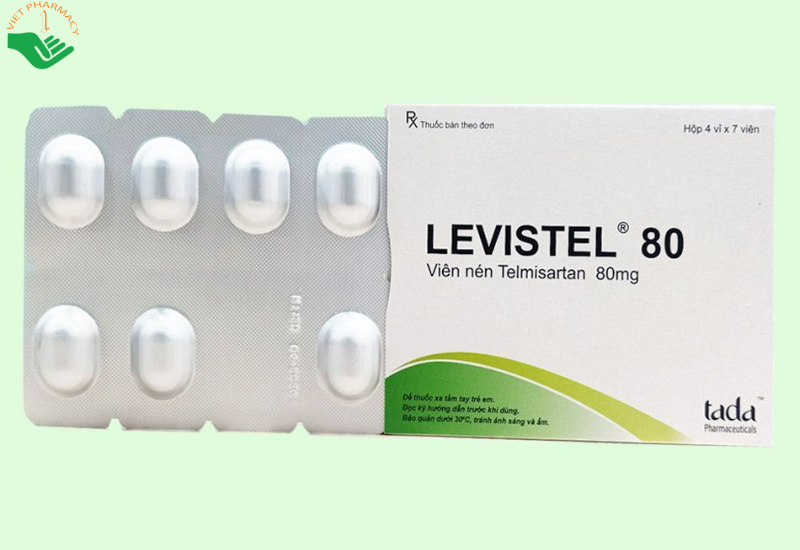 Viên nén Levistel 80 Tada Pharma điều trị tăng huyết áp, suy tim (4 vỉ x 7 viên)